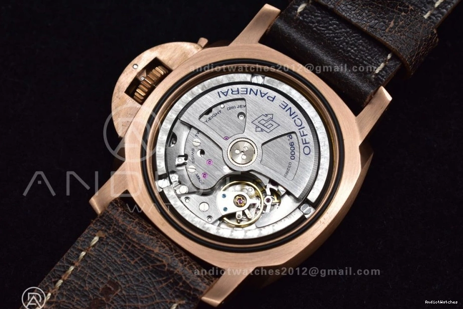 Super Edition N Bronzo Calfskin P.9000 PAM382 VSF 987 V Clone Strap 1:1 Distressed WrinkleFree Best on Brown 1008